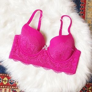 NWOT VS Pink Lace Corset Bra